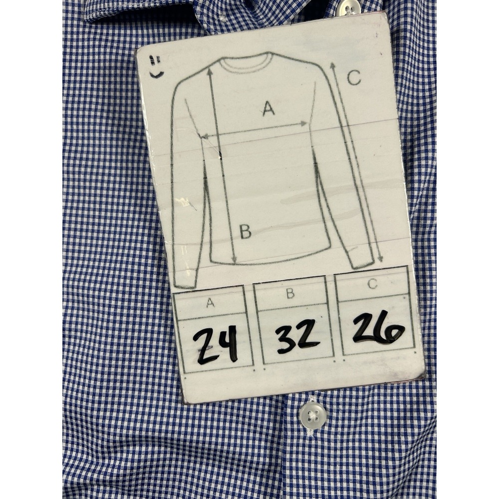 Mizzen+Main Mens Medium Blue Gingham Check Performance Dress Shirt Classic‎ - Picture 5 of 6
